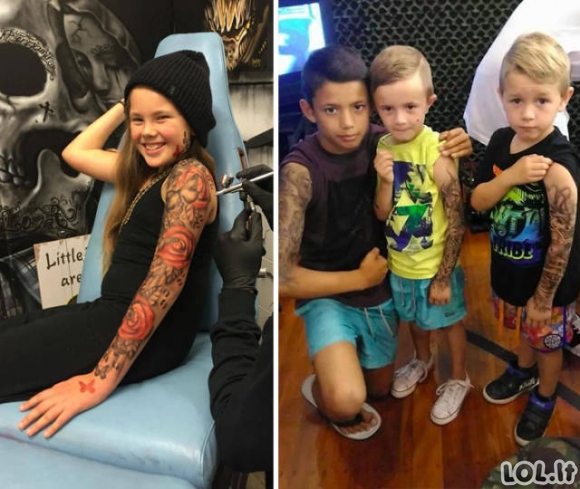 Tatuiruočių meistras padaro staigmeną ligotiems vaikams