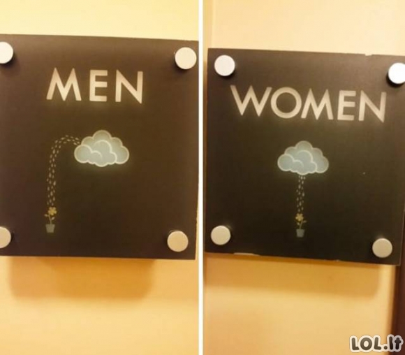 Originaliausi vyrų ir moterų tualetų ženklai