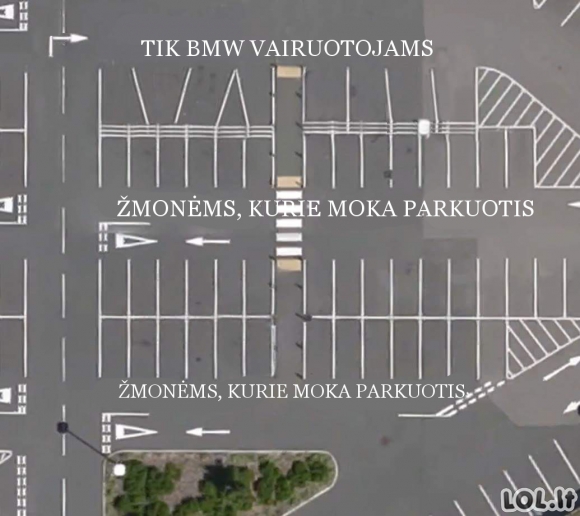 Kaip parkingus mato BMW vairuotojai