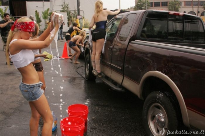 Merginos plauna automobilį