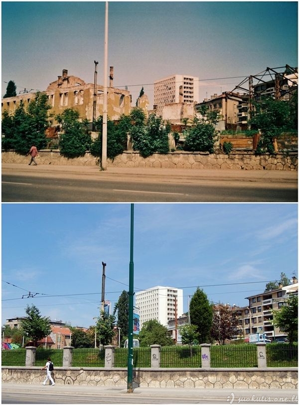 Sarajevo miestas tada ir dabar