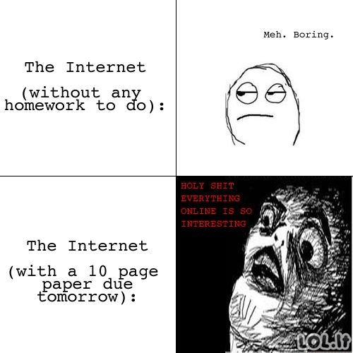 Internetas vs Namų darbai