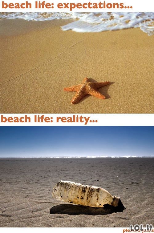Paplūdimio lūkesčiai ir realybė