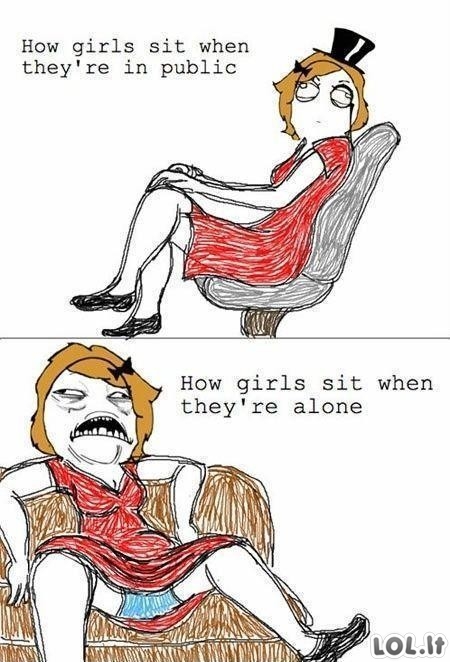 Moters sėdėjimo manieros