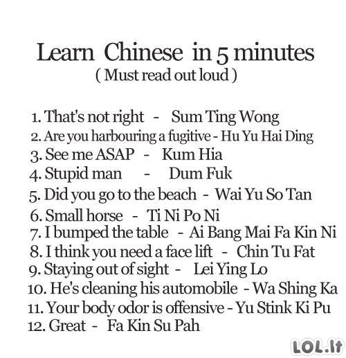 Kinų kalbos pamokėlė