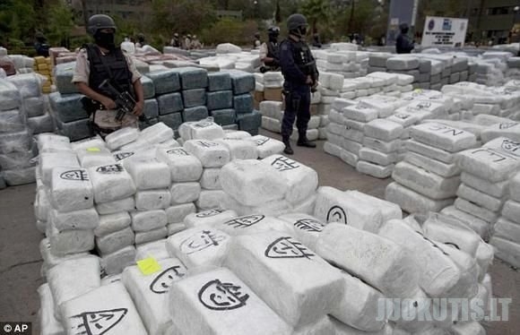 Meksikoje sulaikyta rekordinė marihuanos siunta