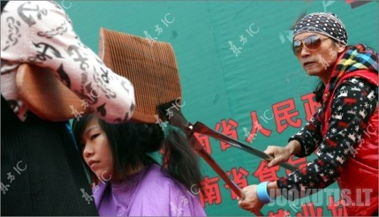 Kinijoje atliktas gana sudėtingas ir įspūdingas kirpimas (7 nuotraukos)