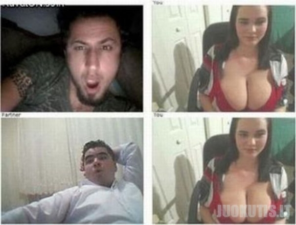 Vyrų reakcija į didelią moters krūtinę (16 nuotraukų)