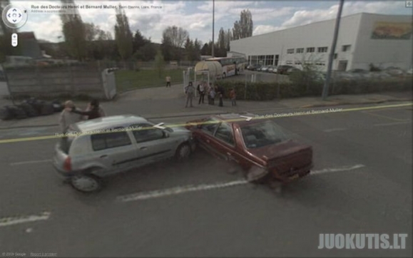 Avarijų nuotraukos iš Google Street View kamerų