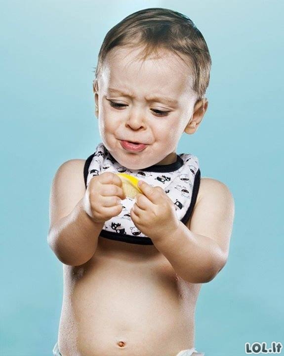 Vaikų reakcijos pirmą kartą paragavus citrinos