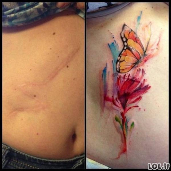 Tatuiruotės, kurios padėjo paslėpti randus