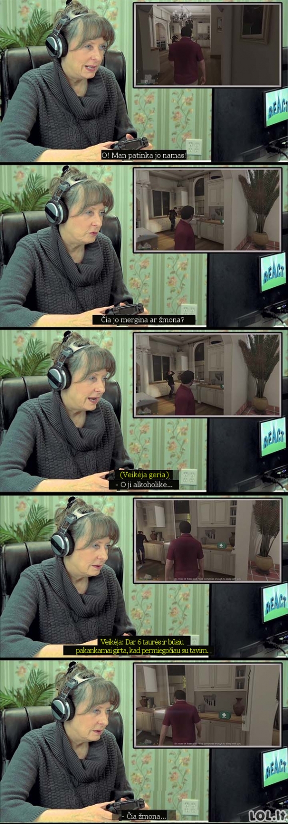 Močiutė žaidžia GTA