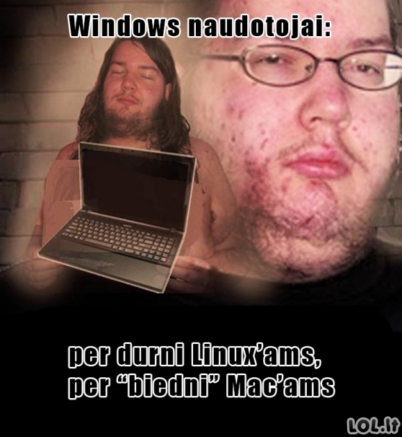 Windows naudotojai pagal Geekus