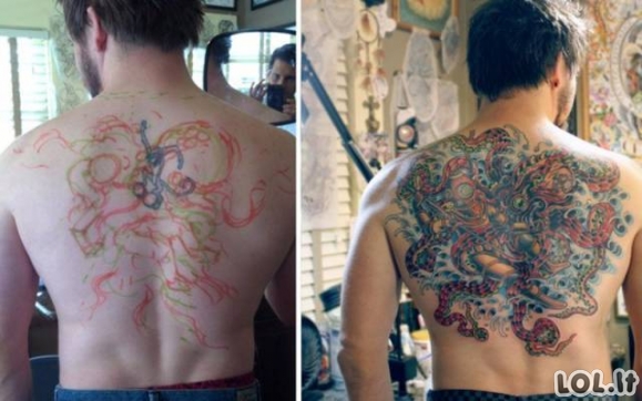 Kaip iš šūdinos tatuiruotės padaryti meno kūrinį