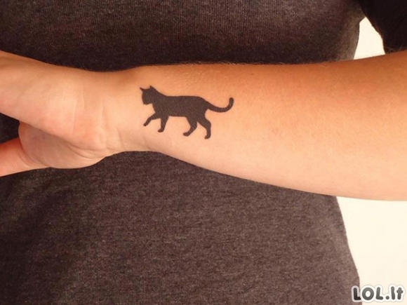 20 minimalistinių kačių tatuiruočių