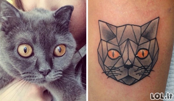 20 minimalistinių kačių tatuiruočių