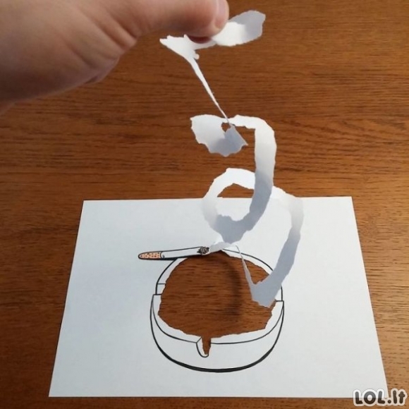 3D menas iš popieriaus