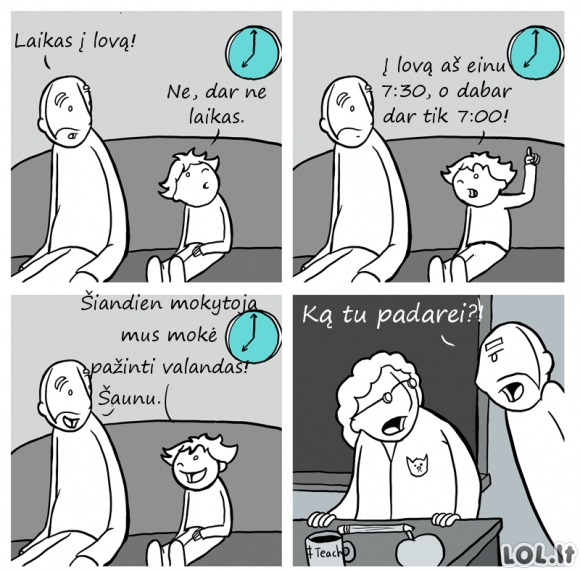 Kai vaikas išmoksta pažinti valandas