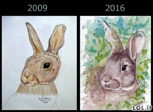 Kaip per metus pasikeitė žmonių sugebėjimai piešti?