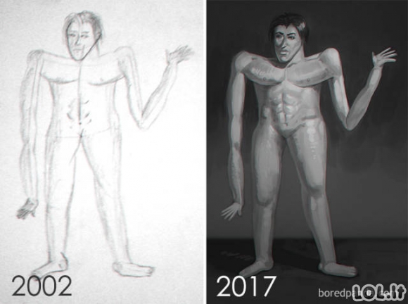 Kaip per metus pasikeitė žmonių sugebėjimai piešti?