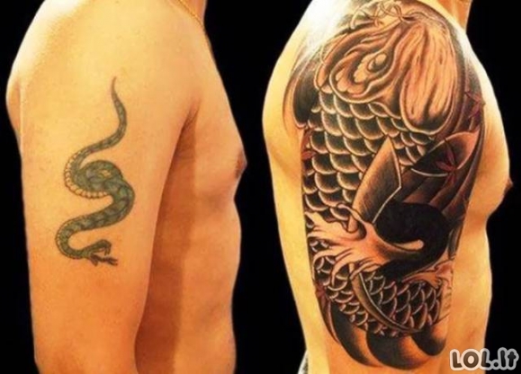 Baisios tatuiruotės, kurias pavyko sėkmingai pataisyti