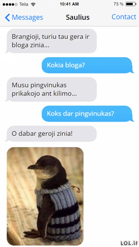 Kaip mergina pateikia geras ir blogas naujienas