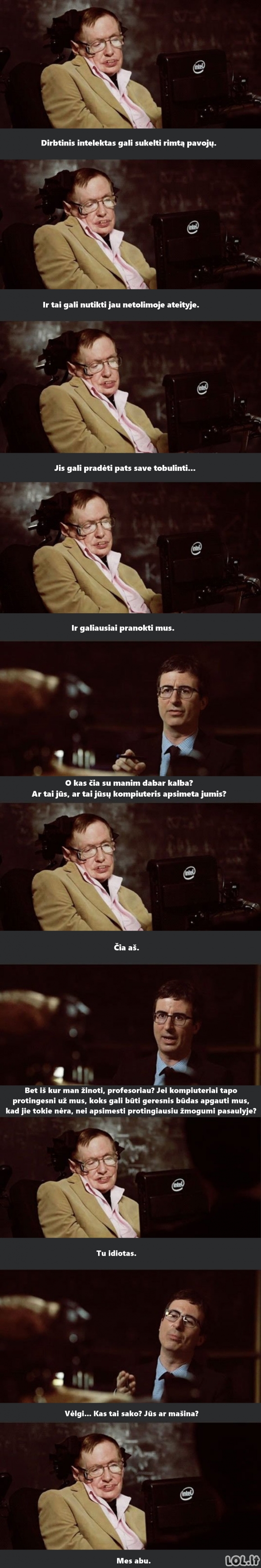 Kaip Stephenas Hawkingsas žurnalistą suvartė