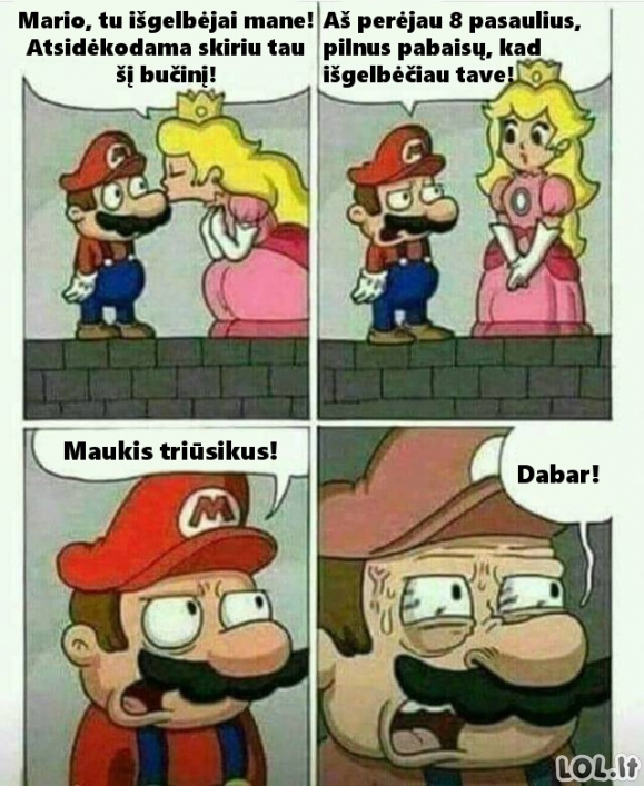 Mario ir nedėkinga princesė
