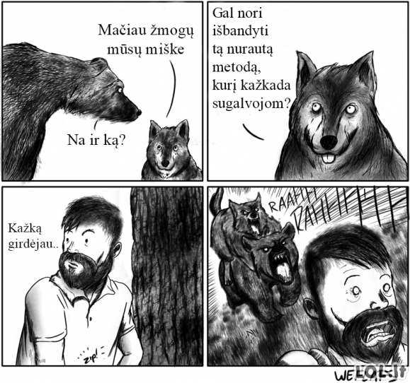 Vilko ir meškos gąsdinimo metodai