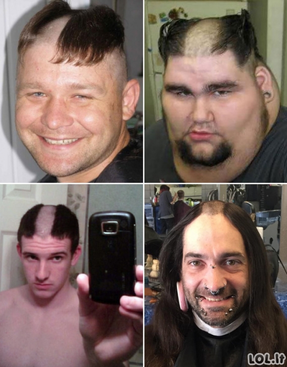 Šie žmonės išsiskuto savo plaukus tiesiai per vidurį