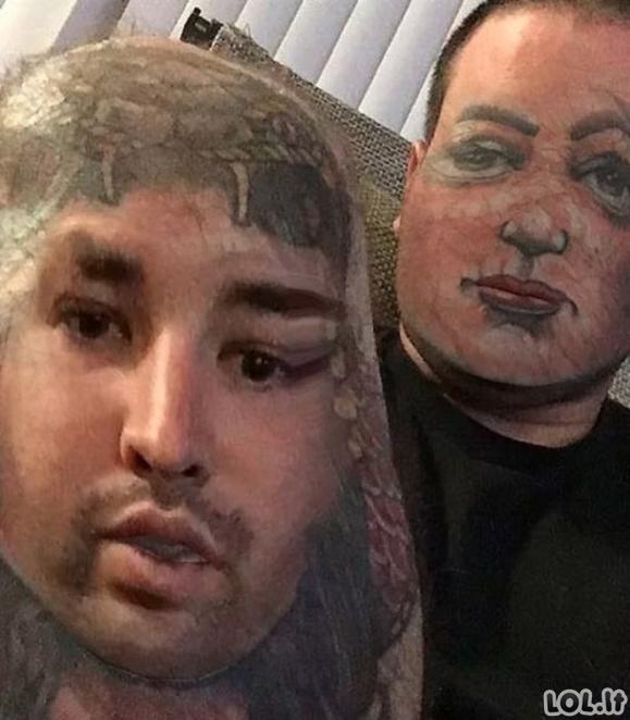 Kažkas nenormalaus: Tatuiruočių apkeitimai su veidais (19 nuotraukų)