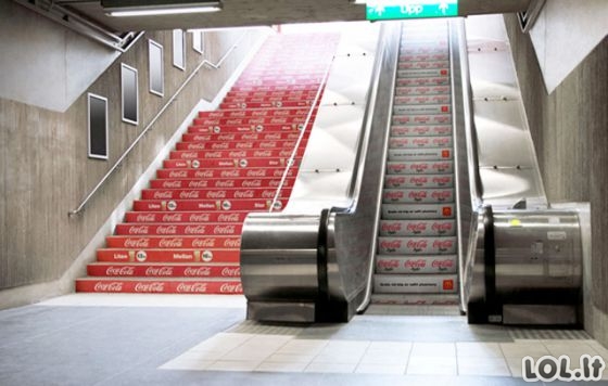 Slenkantys laiptai, puikiai išnaudoti marketingistų (26 paveikslėliai)