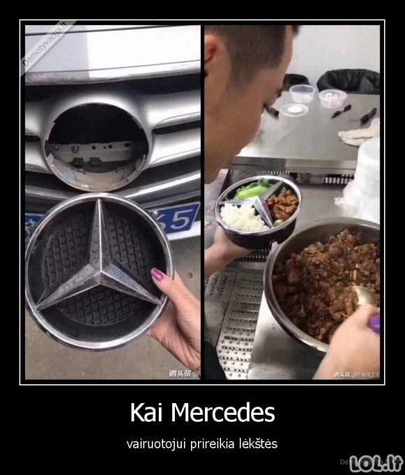 Mercedes vairuotojo lėkštė
