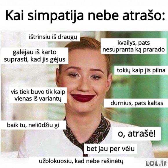 Kai simpatija nebe atrašo