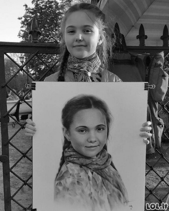 Rusų menininkas, kuris tobulai nupieš Jūsų portretą per vieną valandą