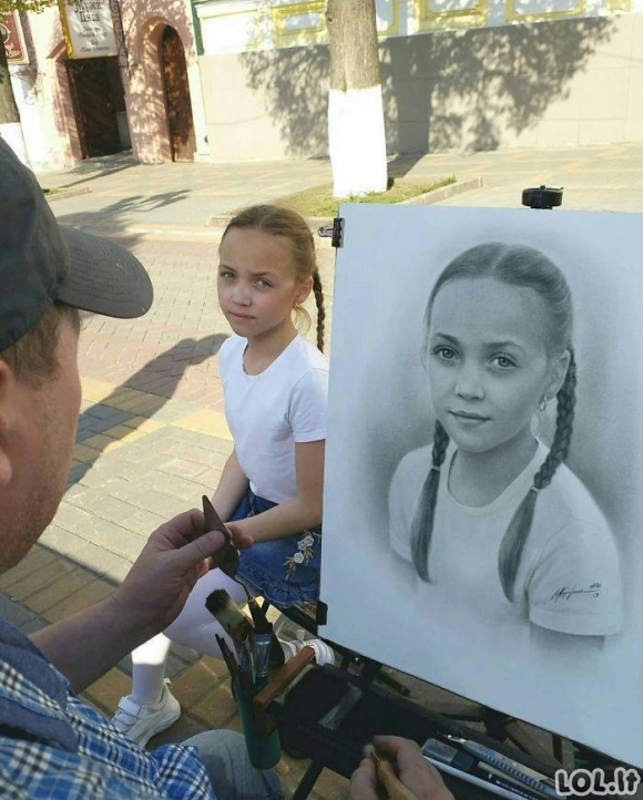 Rusų menininkas, kuris tobulai nupieš Jūsų portretą per vieną valandą