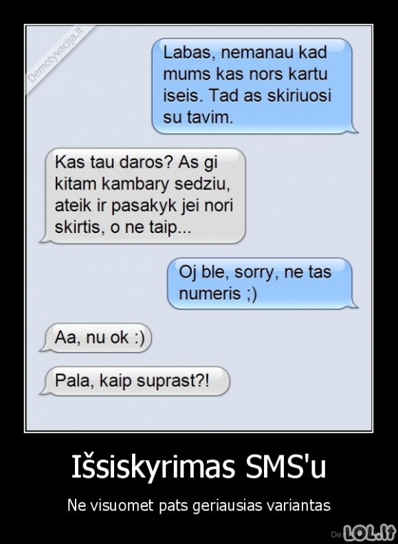 Išsiskyrimo SMS