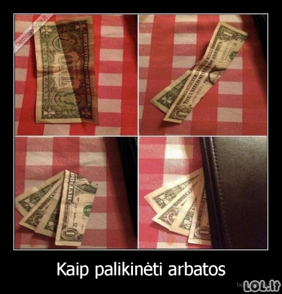 Kaip palikti arbatpinigius