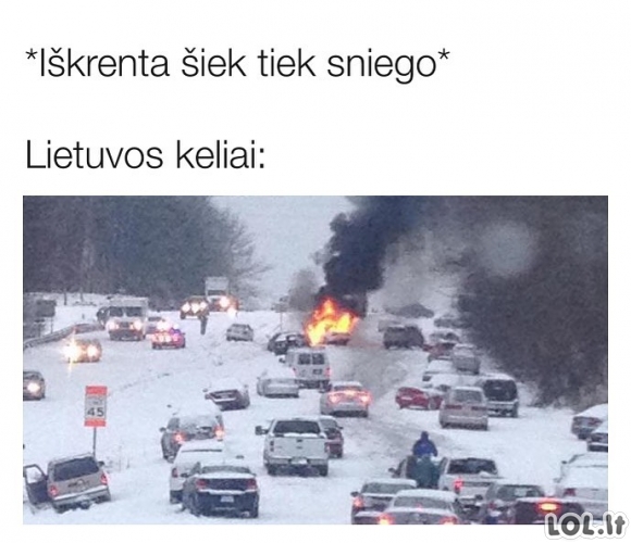 Sniegas Lietuvoje ir vairuotojai