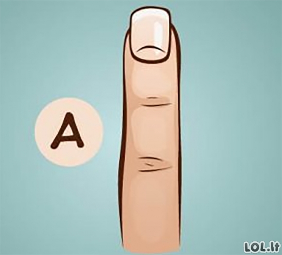 Kuris pirštas paveikslėlyje labiausiai panašus į jūsų? Sužinokite, ką apie jūsų asmenybę sako jūsų piršto forma