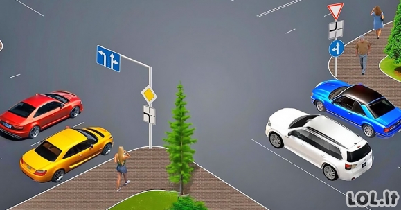 Suktas KET klausimas, kuris glumina daugelį: ar žinote, kuriam automobiliui leidžiama važiuoti tik viena kryptimi?