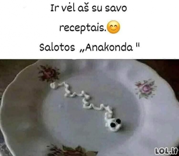 Gurmaniškas šedevras: salotos „Anakonda“