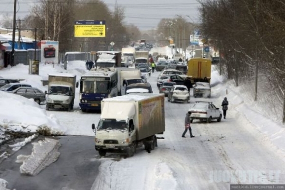 Žiemos potvynis Jekaterinburge (24 nuotraukos)