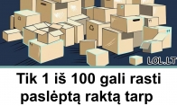 Tik 1 iš 100 gali rasti paslėptą raktą tarp dėžių per 7 sekundes – ar esi vienas iš jų?