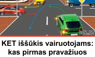 KET iššūkis vairuotojams: kas pirmas pravažiuos sankryžą, o kas turės palaukti?