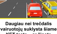 Daugiau nei trečdalis vairuotojų suklysta šiame KET teste – ar žinote teisingą atsakymą?