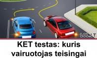 KET testas: kuris vairuotojas teisingai įjungė posūkio signalą žiedinėje sankryžoje?