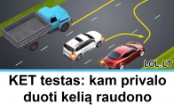 KET testas: kam privalo duoti kelią raudono automobilio vairuotojas šioje situacijoje?